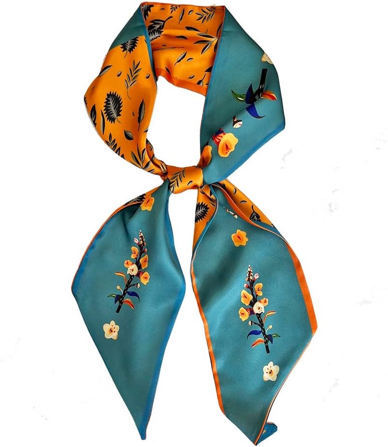 FONYVE Silk Head Scarf for Hair Fashion Headwrap for Women Lightweight Neck Tie - Image 1